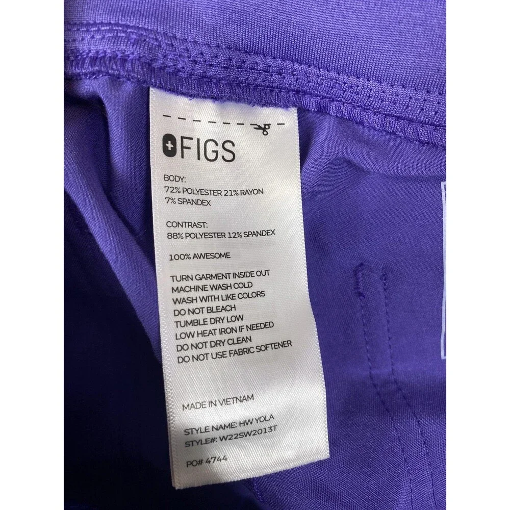 FIGS Technical Collection HW Yola Pants Womens XL Tall Purple Scrub Medical